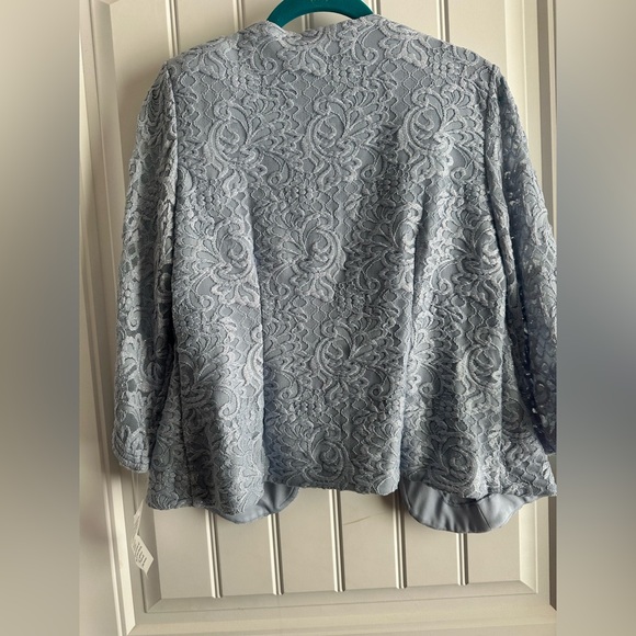 New ALEX EVENINGS Sequined Lace Dress & Jacket Hydrangea Size 10 - Picture 12 of 13